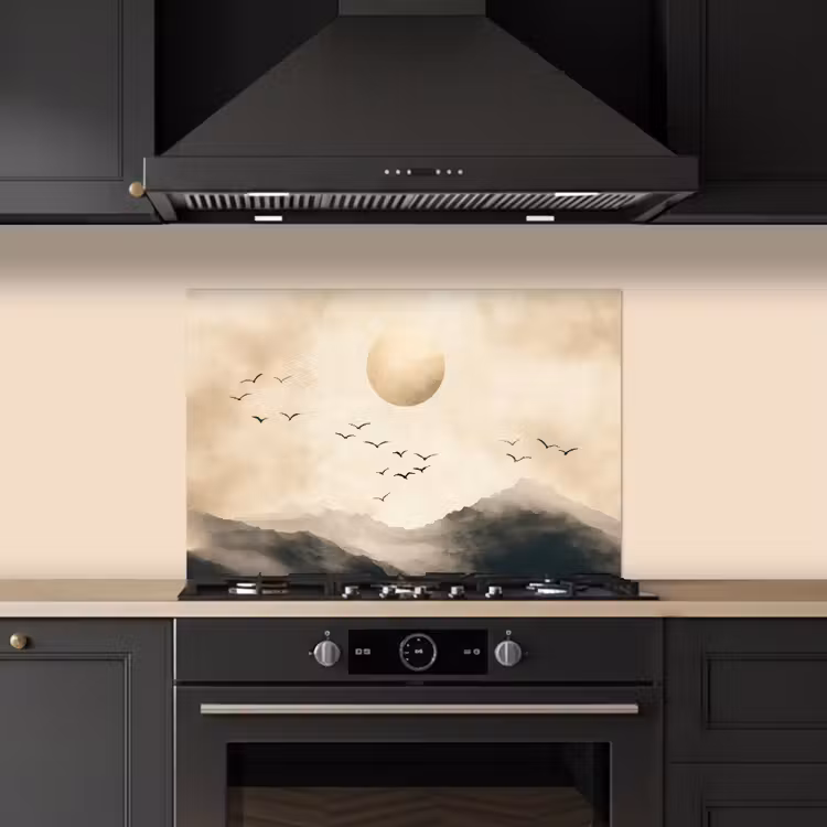 Salpicaderos de cocina - Paisaje - Japandi - pájaro — 5