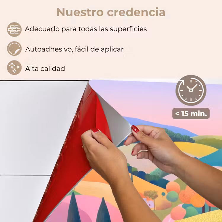 Salpicaderos de cocina - Paisaje - Morado - Pastel - Casas — 4