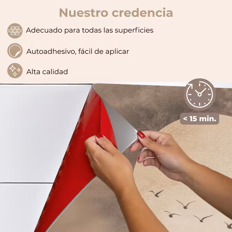 Salpicaderos de cocina - Pájaro - Beige - Japandi — 4