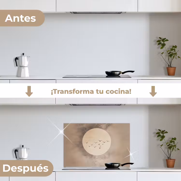 Salpicaderos de cocina - Pájaro - Beige - Japandi — 7