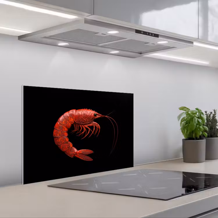 Salpicaderos de cocina - Camarón - Rojo - Animales — 1