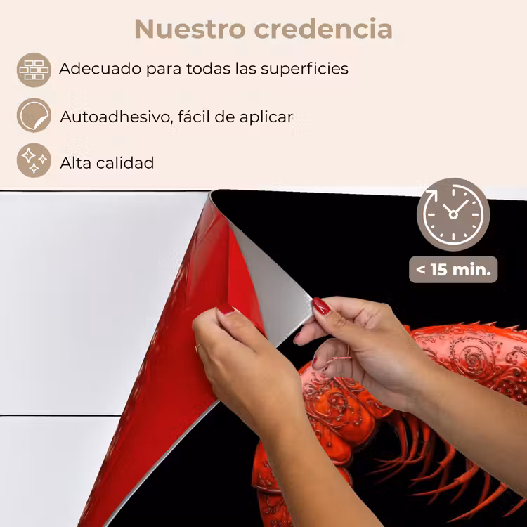 Salpicaderos de cocina - Camarón - Rojo - Animales — 4