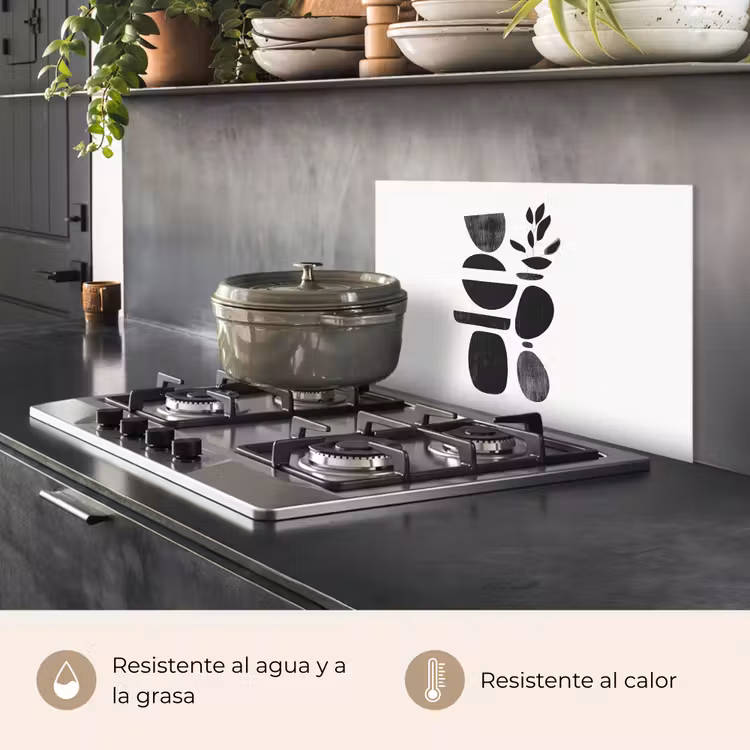 Salpicaderos de cocina - Japandi - Negro - Abstracto — 2