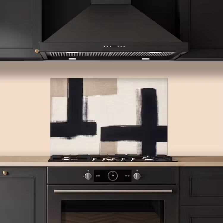 Salpicaderos de cocina - Negro - Abstracto - Japandi — 5