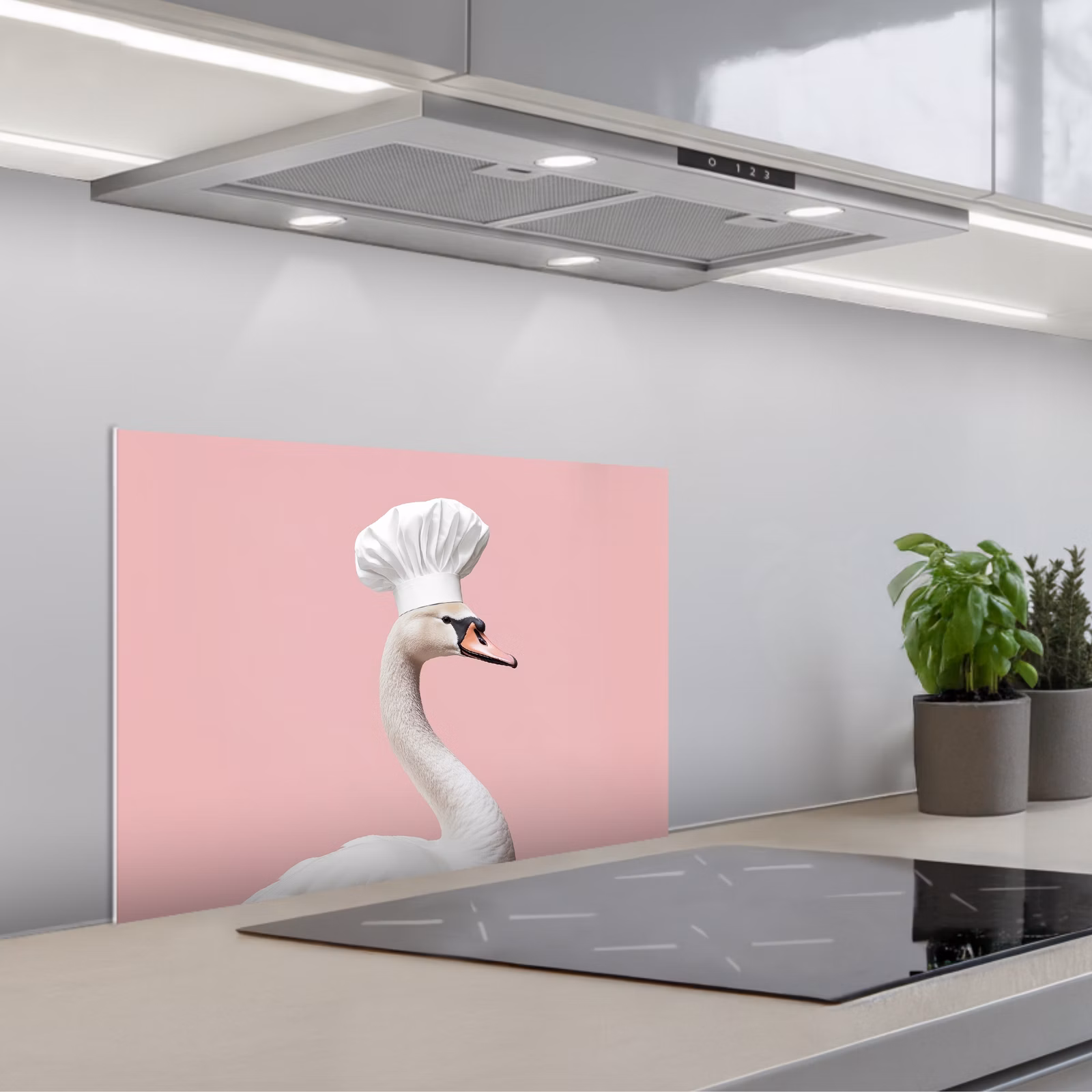 Salpicaderos de cocina - Cisne - Gorro de cocinero - Precioso - Clásico — 1