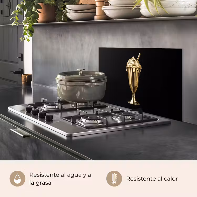 Salpicaderos de cocina - Batido - Oro - Beber - Negro — 2