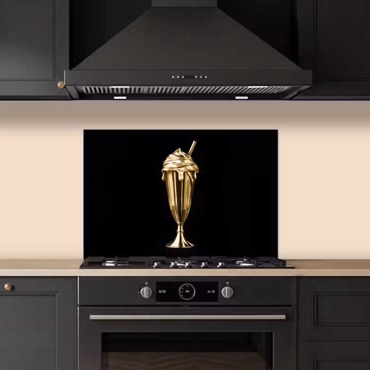 Salpicaderos de cocina - Batido - Oro - Beber - Negro — 5