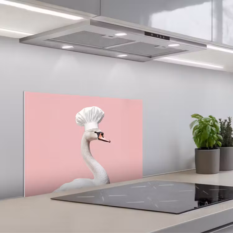 Salpicaderos de cocina - Cisne - Gorro de cocinero - Precioso - Clásico — 1