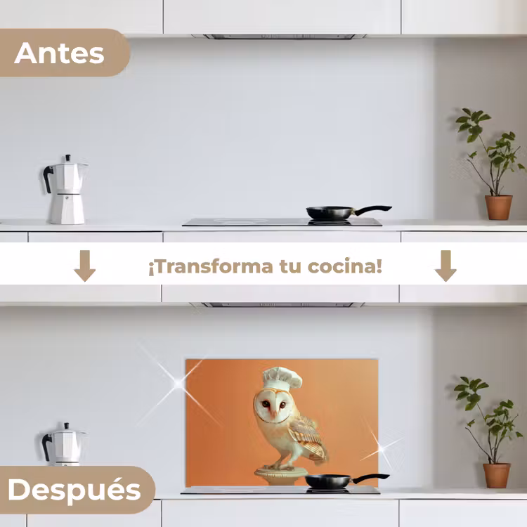 Salpicaderos de cocina - Lechuza - Gorro de cocinero - Naranja - Pájaro — 7