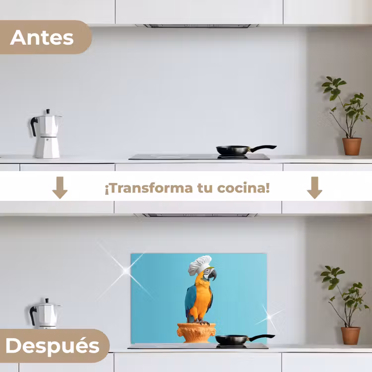 Salpicaderos de cocina - Loro - Gorro de cocinero - Divertido - Pájaro — 7