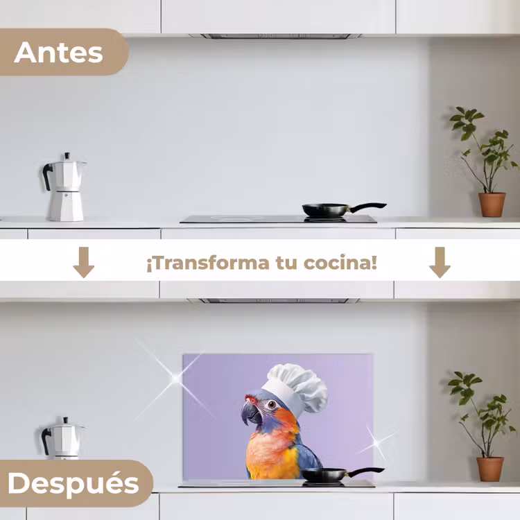 Salpicaderos de cocina - Loro - Gorro de cocinero - Morado - Lindo — 7