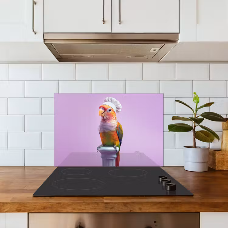 Salpicaderos de cocina - Loro - Gorro de cocinero - Pilar - Pájaro — 3