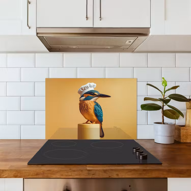 Salpicaderos de cocina - Martín pescador - Pilar - Gorro de cocinero - Pájaro — 3