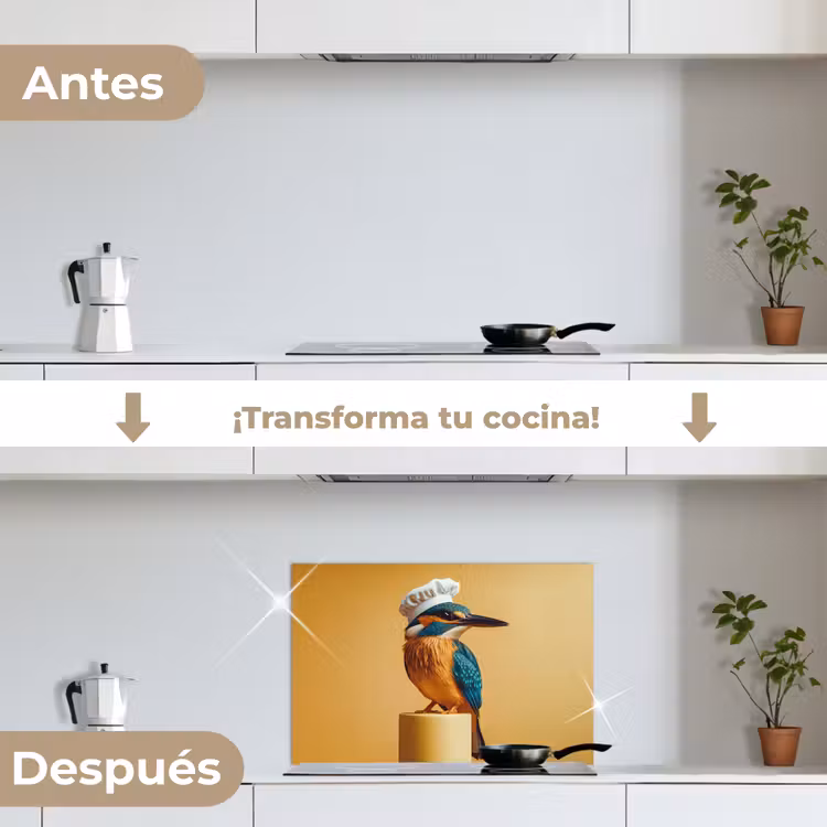 Salpicaderos de cocina - Martín pescador - Pilar - Gorro de cocinero - Pájaro — 7