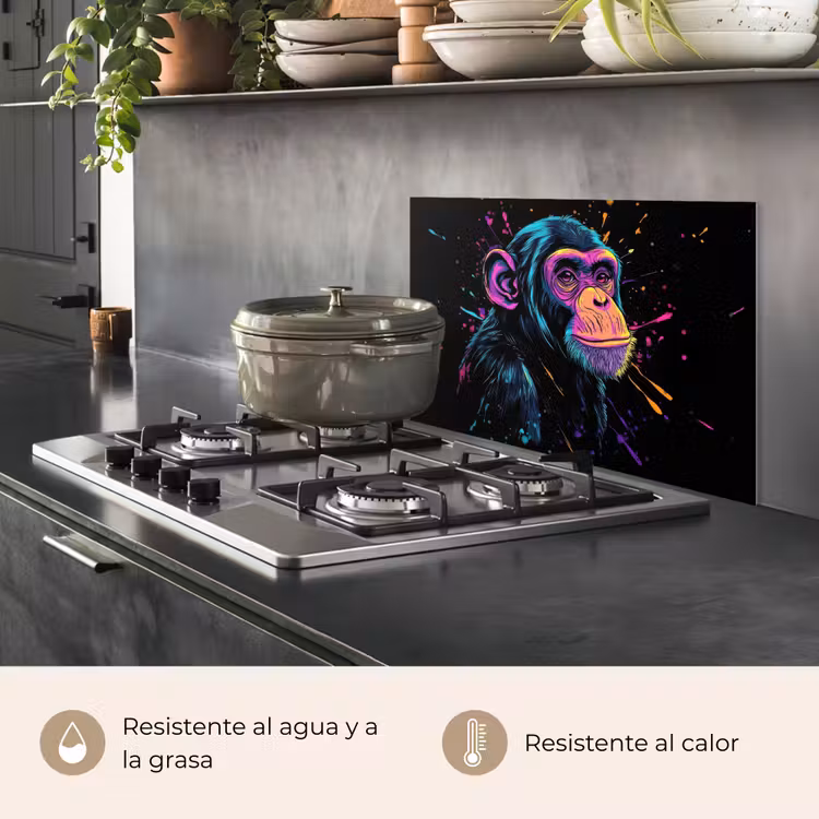 Salpicaderos de cocina - Mono - Pintura - Neón - Color — 2