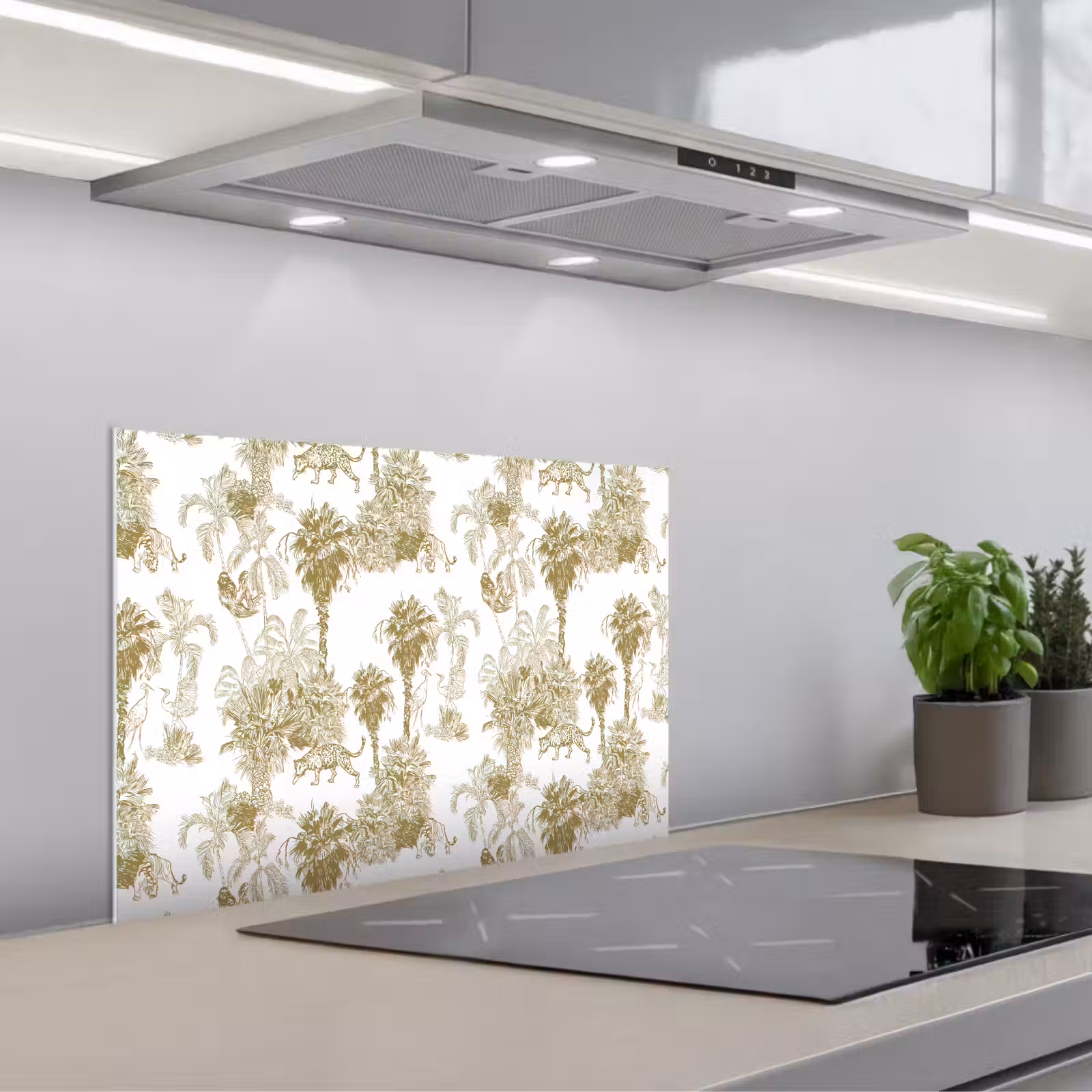 Salpicaderos de cocina - Jungla - Abstracto - Beige — 1