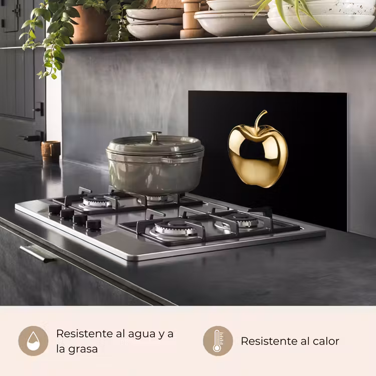 Salpicaderos de cocina - Apple - Oro - Cromo - Negro — 2
