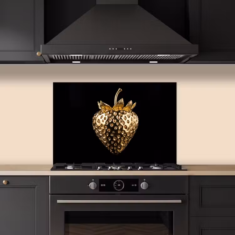 Salpicaderos de cocina - Fresa - Oro - Negro - Cromo — 5
