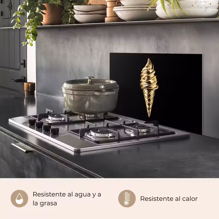 Salpicaderos de cocina - Helado - Oro - Negro - Alimentos — 2