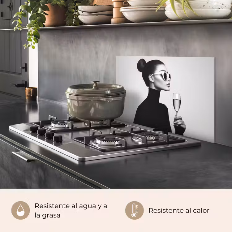 Salpicaderos de cocina - Mujer - Champán - Moderno — 2