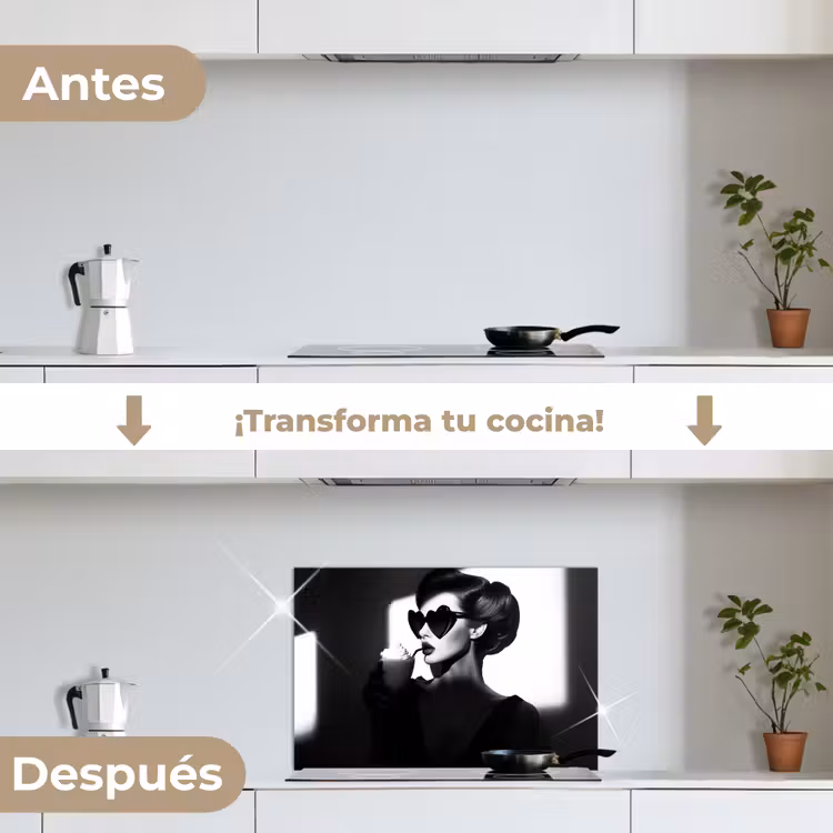 Salpicaderos de cocina - Mujer - Negro - Corazón — 7