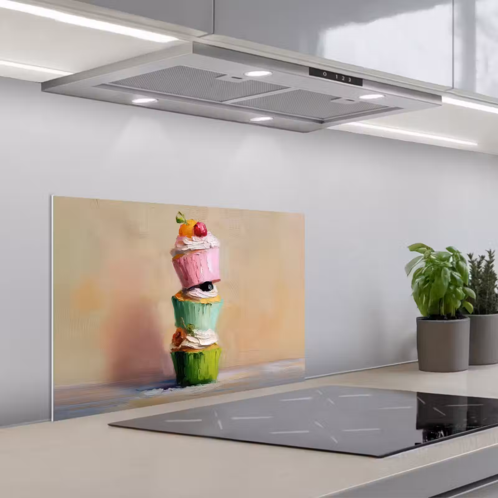 Salpicaderos de cocina - Magdalenas - Apiladas - Coloridas - Fruta — 1
