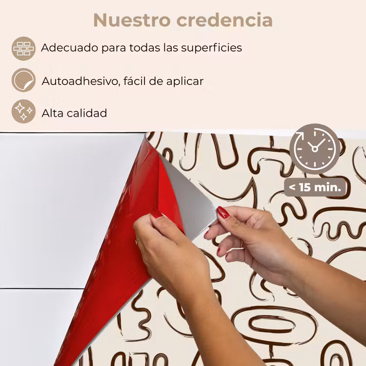 Salpicaderos de cocina - Abstracto - Beige - Motivo - Marrón oscuro — 4