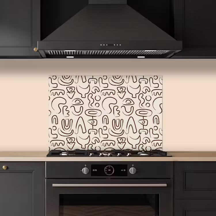 Salpicaderos de cocina - Abstracto - Beige - Motivo - Marrón oscuro — 5