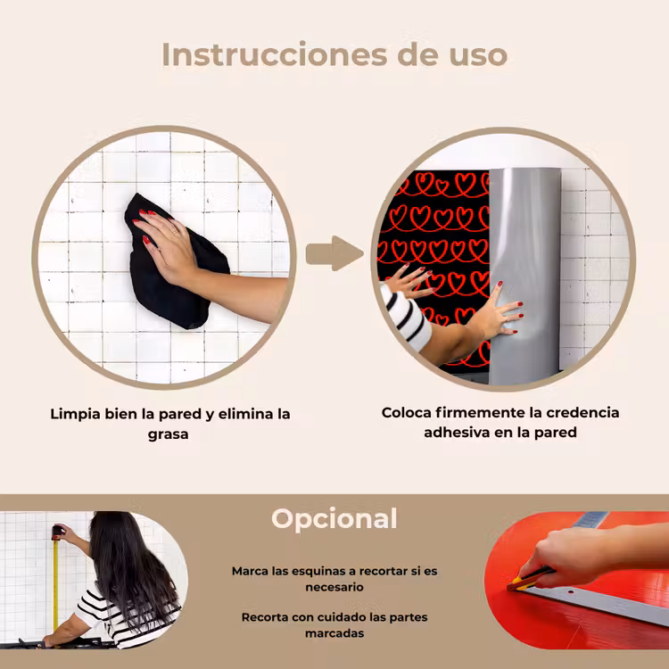 Salpicaderos de cocina - Entretejido - Corazones - Negro - Rojo — 6