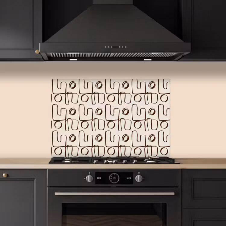 Salpicaderos de cocina - Líneas - Beige - Motivo - Marrón oscuro — 5