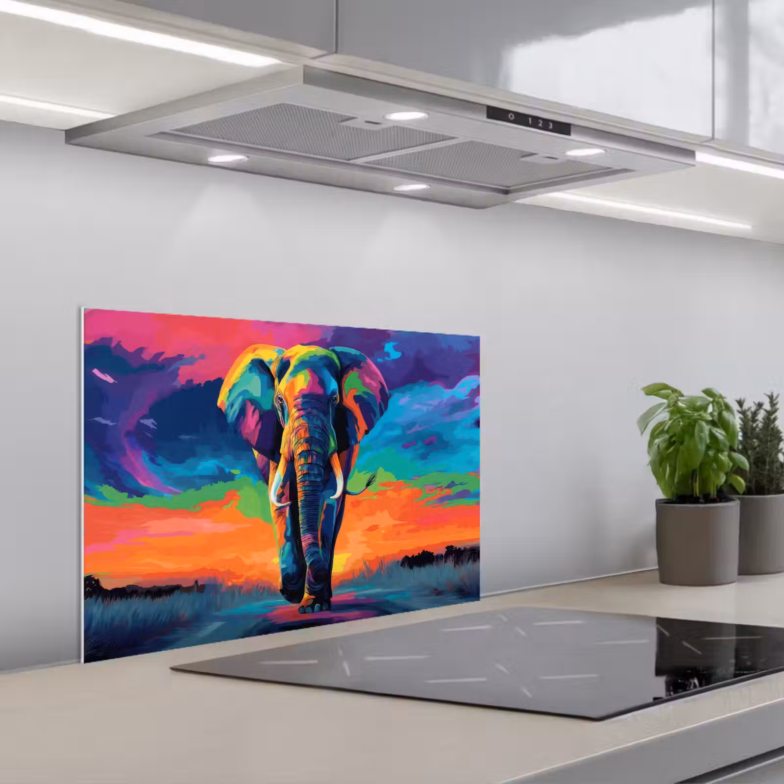 Salpicaderos de cocina - Elefante - Colorido - Cielo - Abstracto — 1