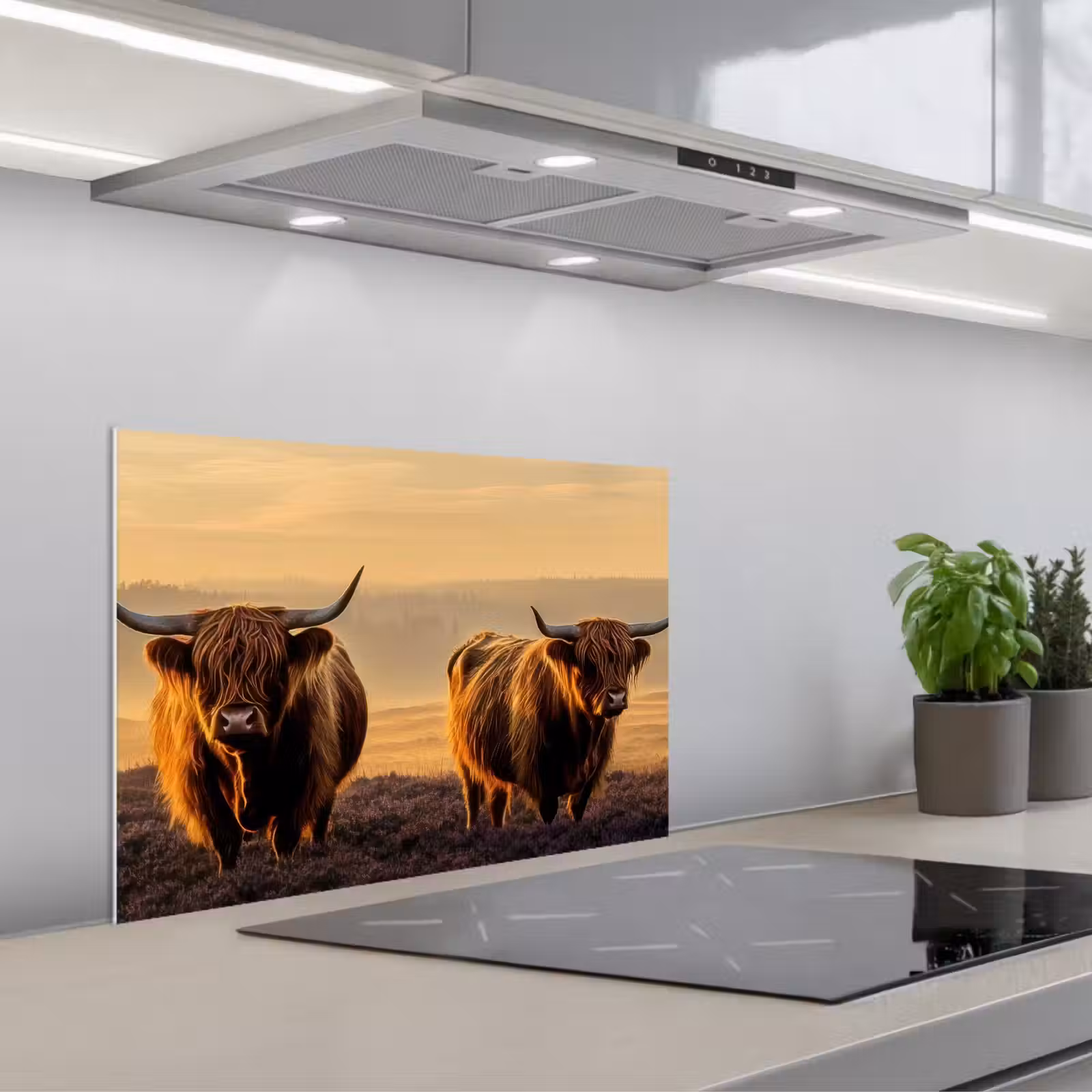 Salpicaderos de cocina - Montañeses escoceses - Brezales - Paisaje - Animales — 1