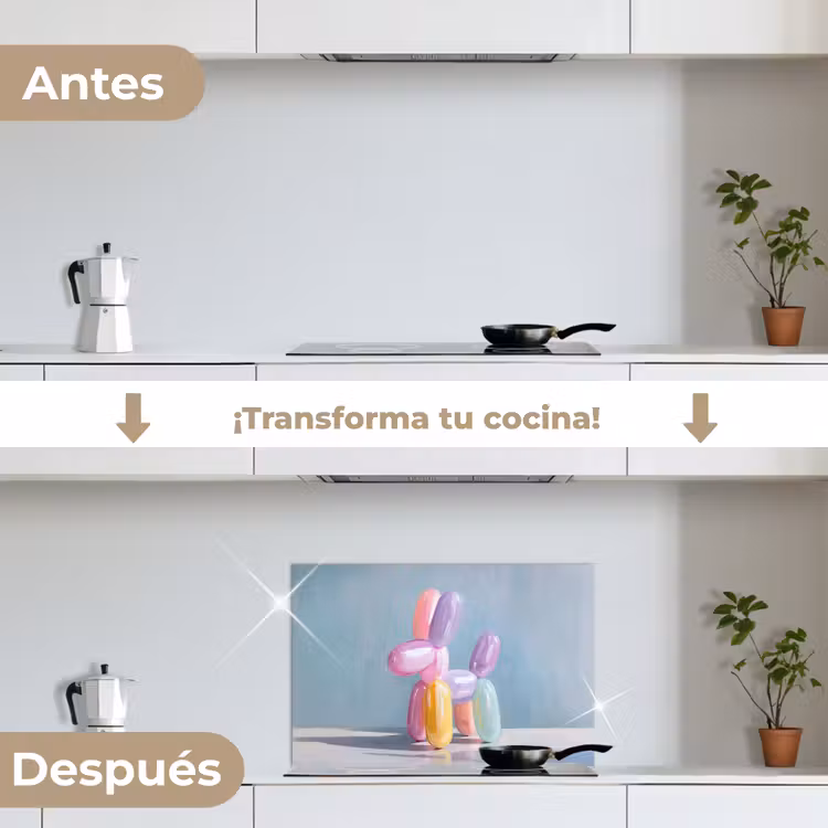 Salpicaderos de cocina - Animal - Globo - Tonos pastel - Brillante — 7