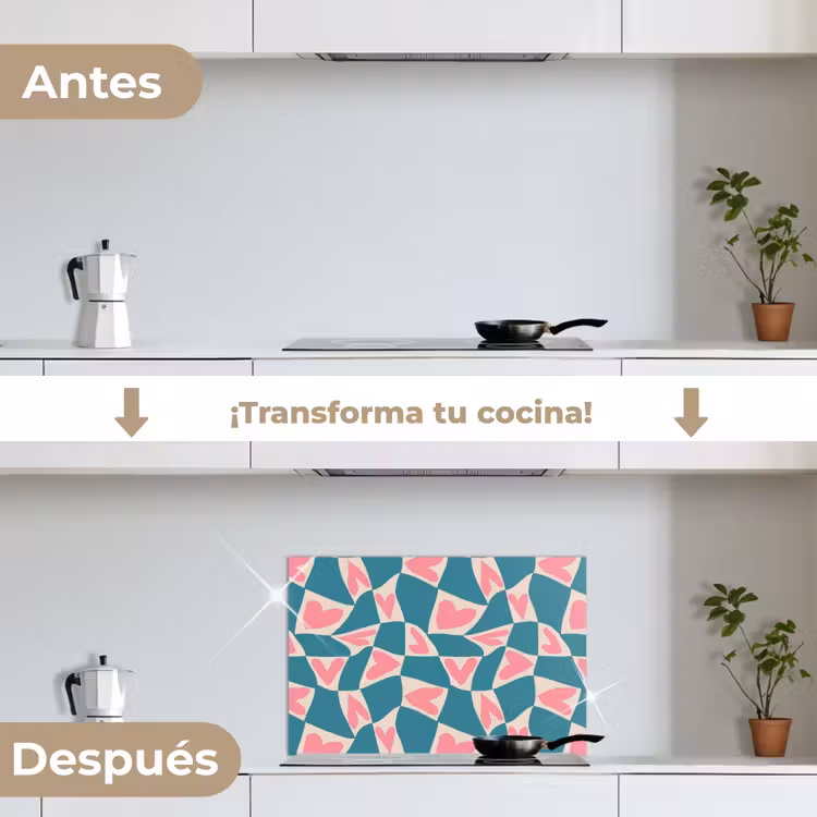 Salpicaderos de cocina - Azul - Parches - Corazones — 7