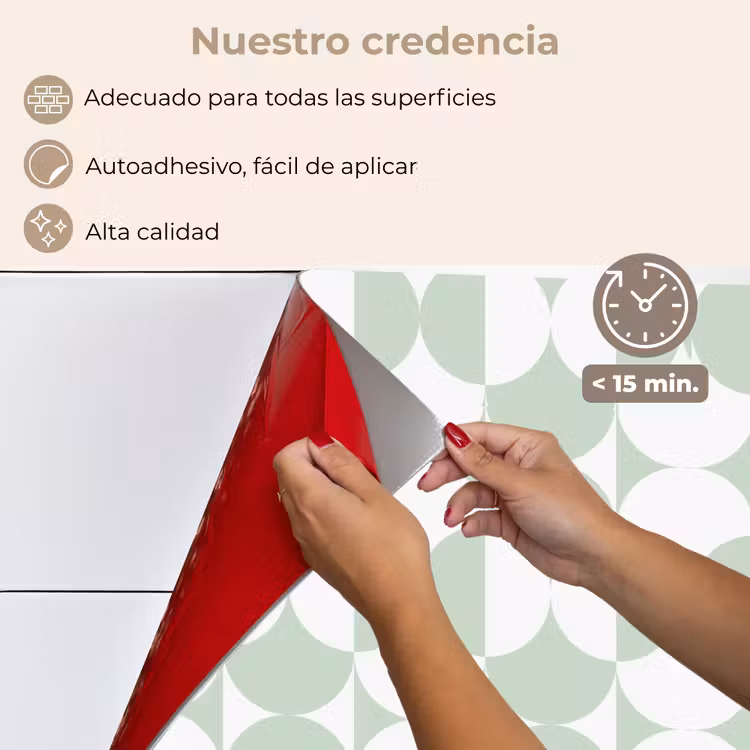 Salpicaderos de cocina - Blanco - Verde - Círculos — 4