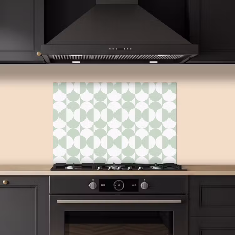 Salpicaderos de cocina - Blanco - Verde - Círculos — 5