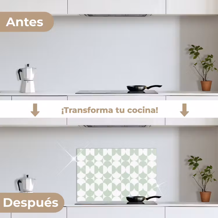 Salpicaderos de cocina - Blanco - Verde - Círculos — 7