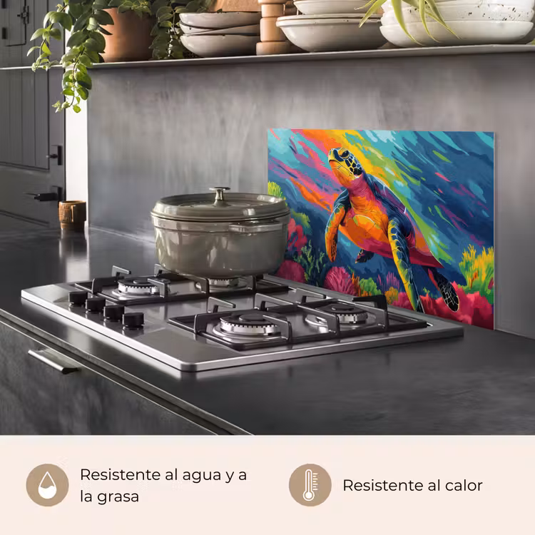 Salpicaderos de cocina - Coral - Tortuga - Abstracto - Agua — 2