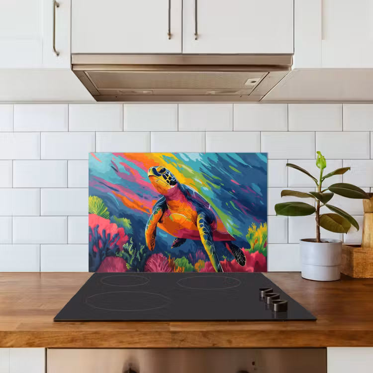 Salpicaderos de cocina - Coral - Tortuga - Abstracto - Agua — 3