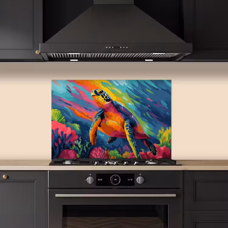 Salpicaderos de cocina - Coral - Tortuga - Abstracto - Agua — 5