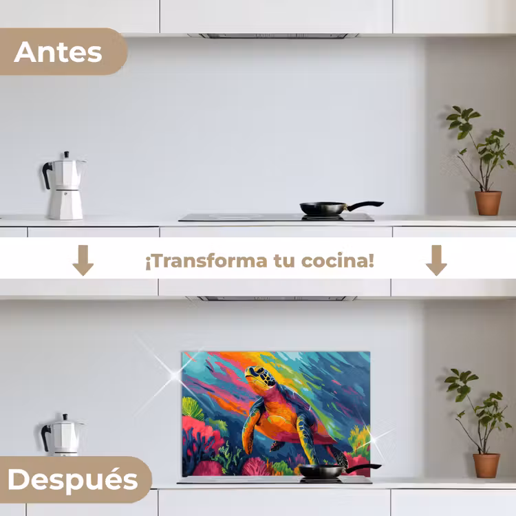 Salpicaderos de cocina - Coral - Tortuga - Abstracto - Agua — 7