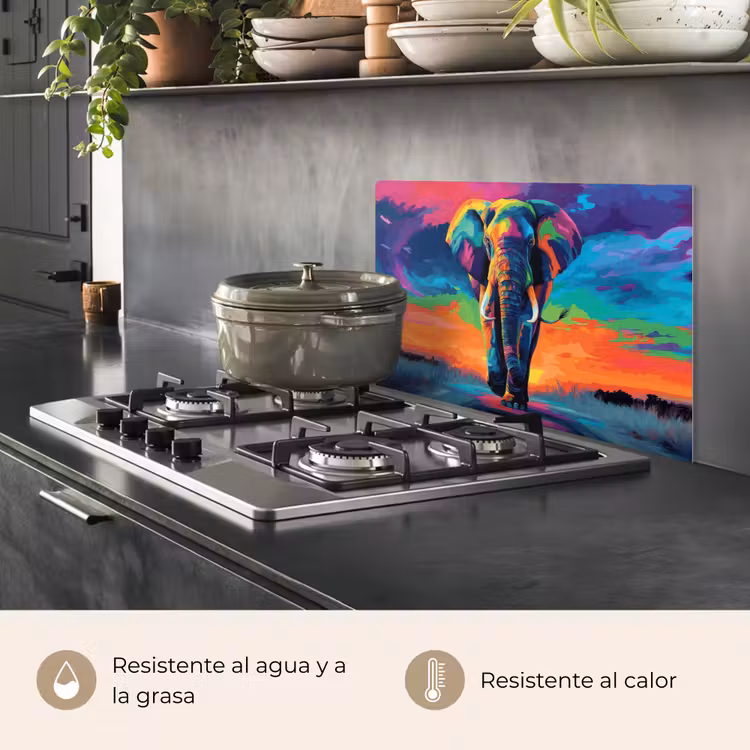 Salpicaderos de cocina - Elefante - Colorido - Cielo - Abstracto — 2