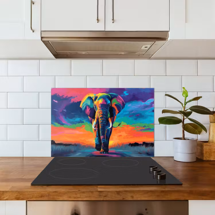 Salpicaderos de cocina - Elefante - Colorido - Cielo - Abstracto — 3