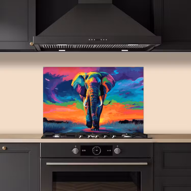Salpicaderos de cocina - Elefante - Colorido - Cielo - Abstracto — 5