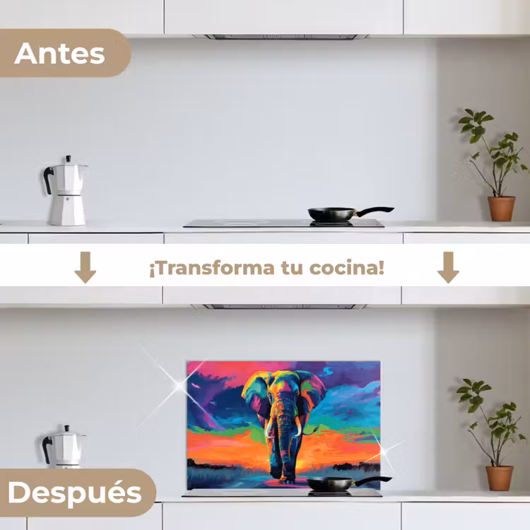 Salpicaderos de cocina - Elefante - Colorido - Cielo - Abstracto — 7