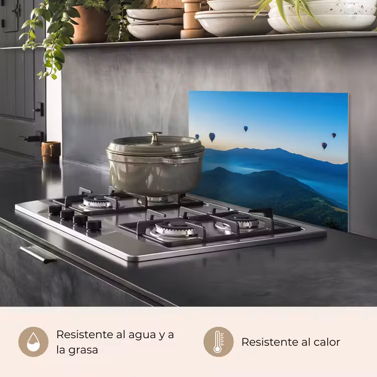 Salpicaderos de cocina - Globos aerostáticos - Montañas - Amanecer - Paisaje — 2