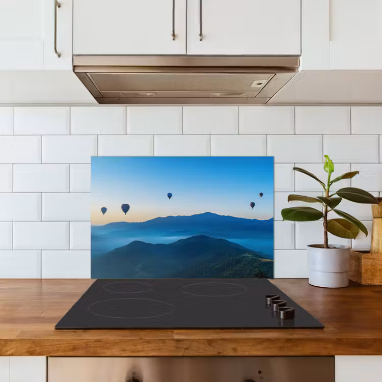 Salpicaderos de cocina - Globos aerostáticos - Montañas - Amanecer - Paisaje — 3