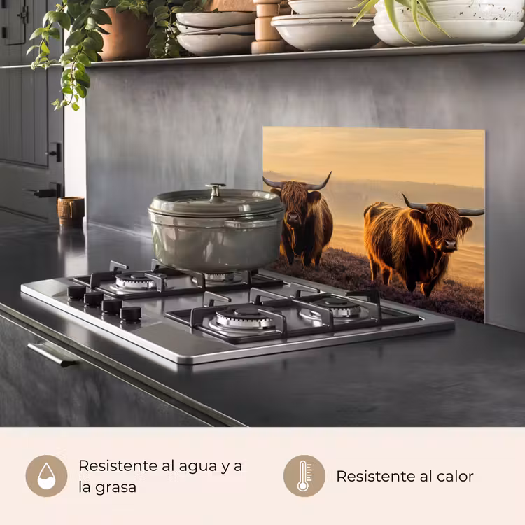 Salpicaderos de cocina - Montañeses escoceses - Brezales - Paisaje - Animales — 2