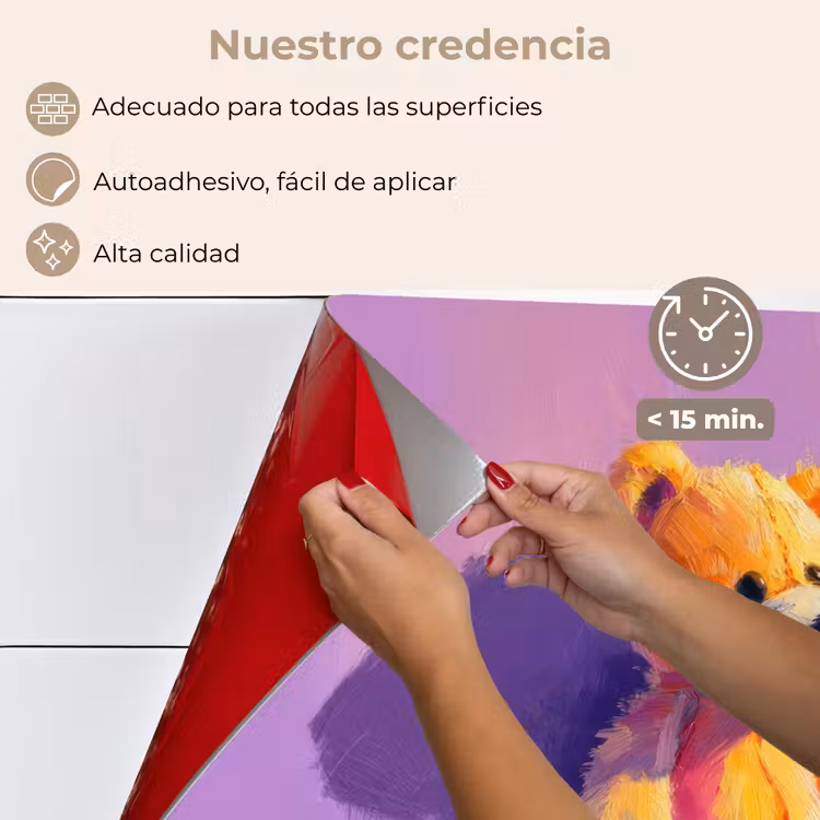Salpicaderos de cocina - Osito - Sombra - Pinceladas - Morado — 4