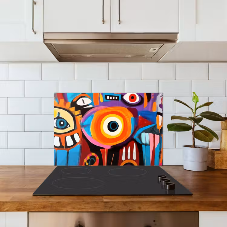Salpicaderos de cocina - Abstracto - Cara - Colorido — 3